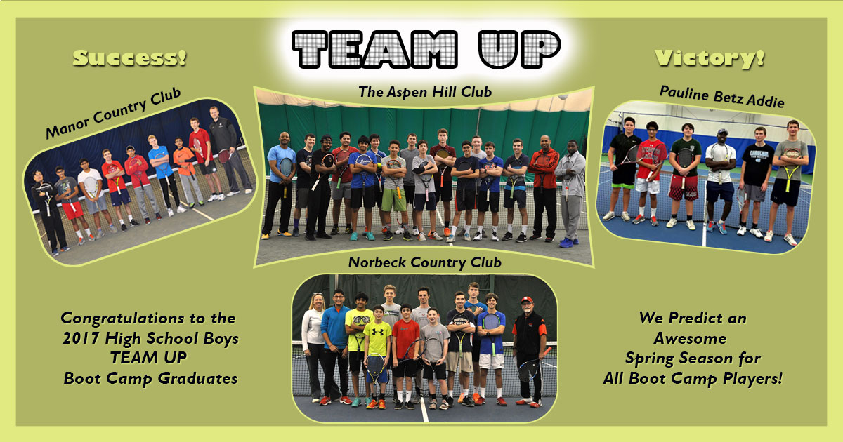 photo collage mcta and tenniswinwin team up boys high school boot camp spring 2017
