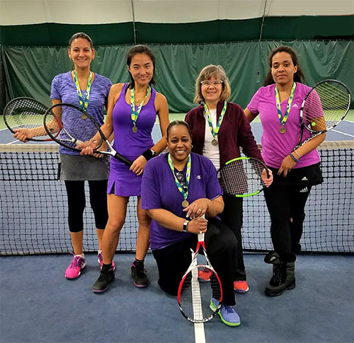 Purple Team - Winner of Winter 2017 MCTA and Tennis WinWin Shots and Ladders League - College Park Tennis Center